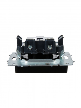 BRITE Розетка без заземления без защитных шторок 10А РС10-1-0-БрЧ черный IEK BR-R10-10-K02