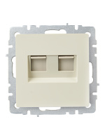 BRITE Розетка двойная RJ11+RJ45 кат.5E РК/Т12-БрКр бежевый IEK BR-KT20-O-1-K10