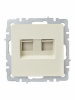 BRITE Розетка двойная RJ11+RJ45 кат.5E РК/Т12-БрКр бежевый IEK BR-KT20-O-1-K10