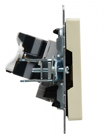 BRITE Розетка двойная RJ11+RJ45 кат.5E РК/Т12-БрКр бежевый IEK BR-KT20-O-1-K10