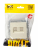 BRITE Розетка двойная RJ11+RJ45 кат.5E РК/Т12-БрКр бежевый IEK BR-KT20-O-1-K10