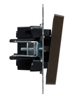 BRITE Выключатель одноклавишный самовозвратный 10А ВС10-1-4-БрТБ темная бронза IEK BR-V14-0-10-K45