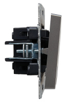 BRITE Выключатель двухклавишный с индикацией 10А ВС10-2-1-БрС сталь IEK BR-V20-1-10-K46