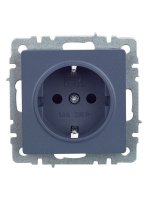 BRITE Розетка с заземлением с защитными шторками 16А РС14-1-0-БрМ маренго IEK BR-R14-16-K35