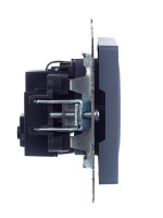 BRITE Розетка с заземлением с защитными шторками 16А РС14-1-0-БрМ маренго IEK BR-R14-16-K35