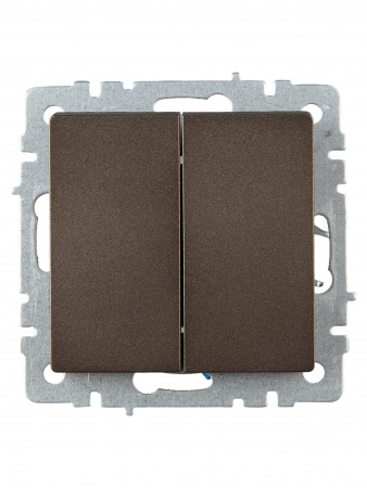 BRITE Выключатель двухклавишный проходной 10А ВС10-2-6-БрТБ темная бронза IEK BR-V22-0-10-K45