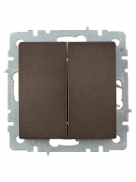 BRITE Выключатель двухклавишный проходной 10А ВС10-2-6-БрТБ темная бронза IEK BR-V22-0-10-K45