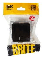 BRITE Выключатель двухклавишный с индикацией 10А ВС10-2-1-БрЧ черный IEK BR-V20-1-10-K02