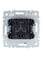 BRITE Выключатель двухклавишный с индикацией 10А ВС10-2-1-БрГ графит IEK BR-V20-1-10-K53