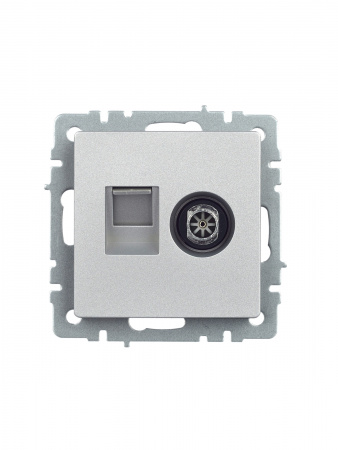 BR-AK20-1-K47 BRITE Розетка двойная TV+RJ45 кат.5E РТВ/РК12-БрА алюминий IEK 