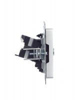 BRITE Розетка двойная TV+RJ45 кат.5E РТВ/РК12-БрА алюминий IEK BR-AK20-1-K47