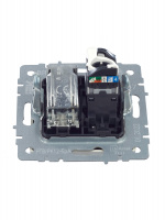 BRITE Розетка двойная TV+RJ45 кат.5E РТВ/РК12-БрА алюминий IEK BR-AK20-1-K47