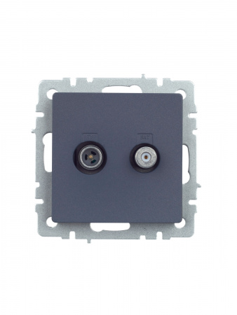 BRITE Розетка двойная TV+SAT РТВ/РСп12-БрМ маренго IEK BR-AF20-O-K35