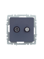 BRITE Розетка двойная TV+SAT РТВ/РСп12-БрМ маренго IEK BR-AF20-O-K35