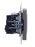 BRITE Розетка с заземлением без защитных шторок 16А РС11-1-0-БрС сталь IEK BR-R11-16-K46