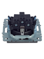 BRITE Розетка с заземлением без защитных шторок 16А РС11-1-0-БрС сталь IEK BR-R11-16-K46