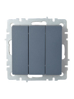 BRITE Выключатель трехклавишный 10А ВС10-3-0-БрМ маренго IEK BR-V30-0-10-K35