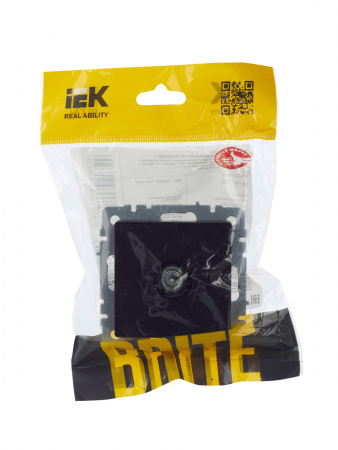 BRITE Розетка TV проходная РТВ10-0-БрЧ черный IEK BR-A10-P-K02