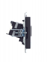 BRITE Розетка компьютерная двойная RJ45 кат.5E РК10-2-БрГ графит IEK BR-K20-1-K53