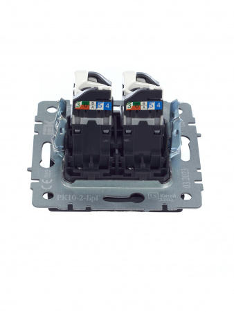 BRITE Розетка компьютерная двойная RJ45 кат.5E РК10-2-БрГ графит IEK BR-K20-1-K53