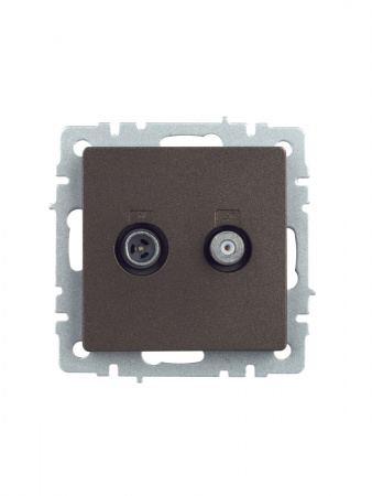 BRITE Розетка двойная TV+SAT РТВ/РСп12-БрТБ темная бронза IEK BR-AF20-O-K45