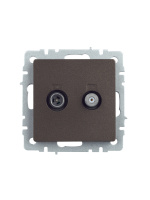 BRITE Розетка двойная TV+SAT РТВ/РСп12-БрТБ темная бронза IEK BR-AF20-O-K45