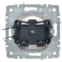 BRITE Розетка без заземления без защитных шторок 10А РС10-1-0-БрБ белый IEK BR-R10-10-K01