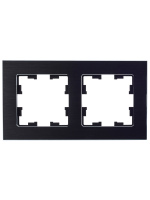BRITE Рамка 2 поста РУ-2-1-БрЧ металл черный IEK BR-M22-M-K02