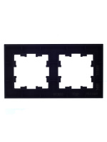 BRITE Рамка 2 поста РУ-2-1-БрЧ металл черный IEK BR-M22-M-K02