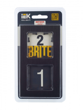 BRITE Рамка 2 поста РУ-2-1-БрЧ металл черный IEK BR-M22-M-K02