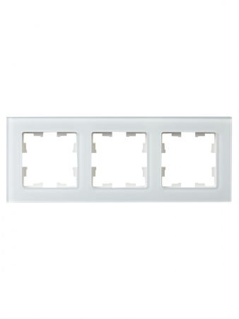 BR-M32-G-K01 BRITE Рамка 3 поста РУ-3-2-БрБ стекло белый IEK 