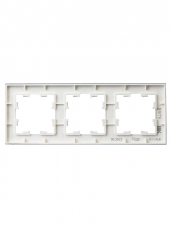 BRITE Рамка 3 поста РУ-3-2-БрБ стекло белый IEK BR-M32-G-K01