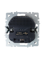 BRITE Розетка 1 пост с заземлением с защитными шторками 16А с USB A+A 5В 3.1А РЮш10-2-БрГ графит IEK BR-R14-16-U21-D31-K53