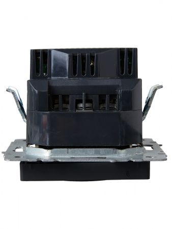 BRITE Розетка 1 пост с заземлением с защитными шторками 16А с USB A+A 5В 3.1А РЮш10-2-БрГ графит IEK BR-R14-16-U21-D31-K53