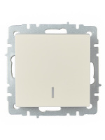 BRITE Выключатель одноклавишный с индикацией 10А ВС10-1-1-БрКр бежевый IEK BR-V10-1-10-K10