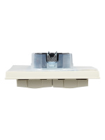 BRITE Розетка двойная с заземлением с защитными шторками и крышкой 16А в сборе IP44 РСбш12-3-44-БрКр бежевый IEK BR-R26-16-44-K10-F