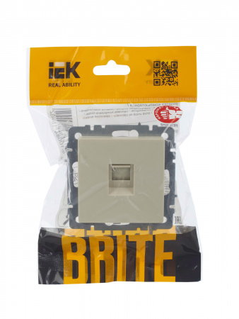 BRITE Розетка компьютерная RJ45 кат.5E РК10-БрКр бежевый IEK BR-K10-1-K10