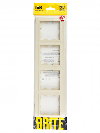 BRITE Рамка 4 поста РУ-4-БрКр бежевый IEK BR-M42-K10