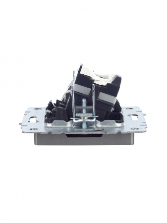 BRITE Розетка двойная TV+RJ45 кат.5E РТВ/РК12-БрС сталь IEK BR-AK20-1-K46