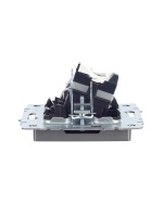 BRITE Розетка двойная TV+RJ45 кат.5E РТВ/РК12-БрС сталь IEK BR-AK20-1-K46