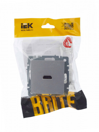 BRITE Розетка HDMI РHDMI-0-БрА алюминий IEK BR-H10-K47