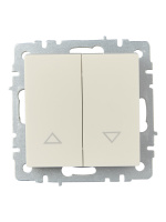 BRITE Выключатель жалюзи 10А ВС10-1-5-БрКр бежевый IEK BR-V15-0-10-K10