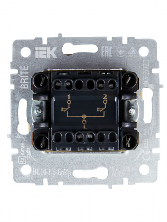 BRITE Выключатель жалюзи 10А ВС10-1-5-БрКр бежевый IEK BR-V15-0-10-K10