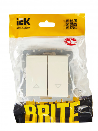 BRITE Выключатель жалюзи 10А ВС10-1-5-БрКр бежевый IEK BR-V15-0-10-K10