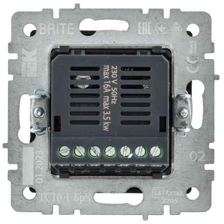 BRITE Термостат электронный с индикацией ТС10-1-БрЧ черный IEK BR-RT11-K02