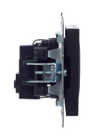 BRITE Розетка с заземлением с защитными шторками 16А РС14-1-0-БрЧ черный IEK BR-R14-16-K02