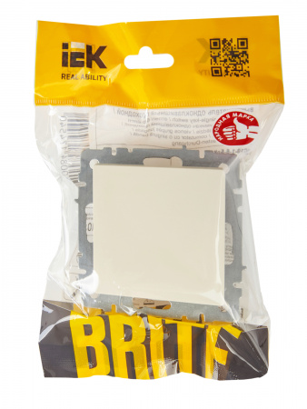 BRITE Выключатель одноклавишный проходной 10А ВС10-1-6-БрКр бежевый IEK BR-V12-0-10-K10