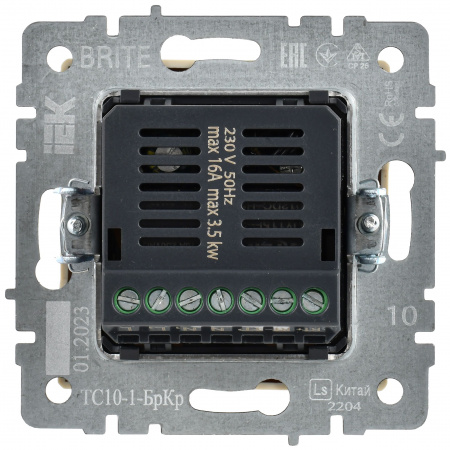 BRITE Термостат электронный с индикацией ТС10-1-БрКр бежевый IEK BR-RT11-K10