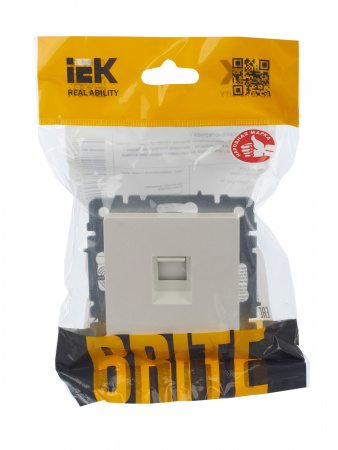 BRITE Розетка компьютерная RJ45 кат.5E РК10-БрЖ жемчуг IEK BR-K10-1-K36