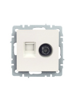 BRITE Розетка двойная TV+RJ45 кат.5E РТВ/РК12-БрЖ жемчуг IEK BR-AK20-1-K36